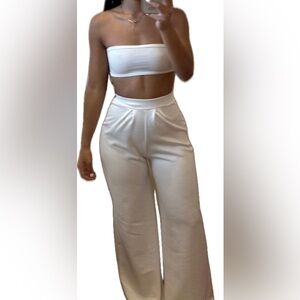 Elegant White High-Waisted Pants